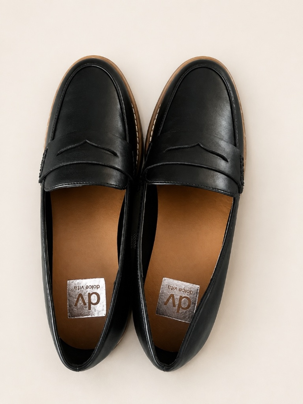 Dolce Vita Black Leather Penny Loafers